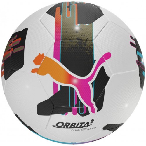 М"яч футбольний Puma Orbita 5 TB Hardground №5, білий-чорний-рожевий, код: 4067981499809