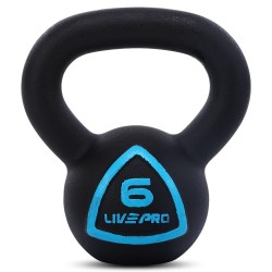 Гиря тренувальна цільна чавунна пофарбована LiveUp 6кг, чорний, код: LP8041-6-S52