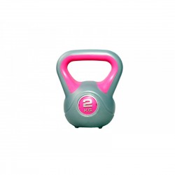Гиря LiveUp Plastic Kettel Bell 2 кг, сірий-рожевий, код: 6951376138931