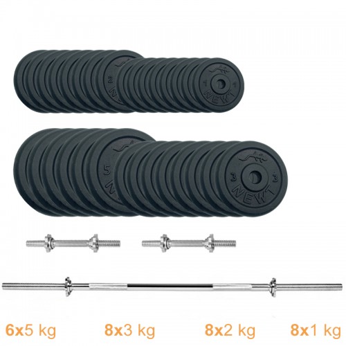 Набір штанга + гантелі металеві Newt Gym Set-H Home 89 кг, код: NE-M-H-SET-89