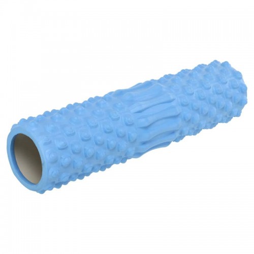 Ролер масажний циліндр (ролик мфр) FitGo Grid Spine Roller, 450x105 мм, блакитний, код: FI-9389_N