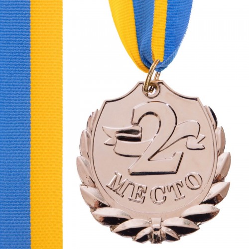Медаль спортивна зі стрічкою PlayGame Best срібна, код: C-4843_S