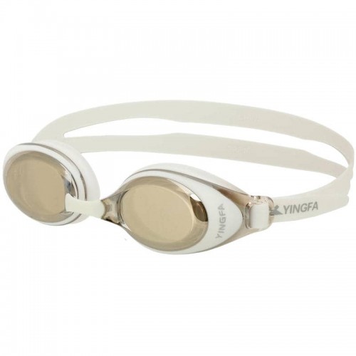 Окуляри для плавання дорослі дзеркальні лінзи Yingfa сірий-білий, код: Y6600AF-M_GRW