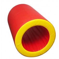Тунель циліндр подовжений Tia-Sport, шкірозамінник, 1000х800 мм, червоно-жовтий, код: sm-0218-1