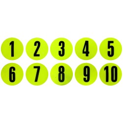 Набір плоских фішок з цифрами Meta Flat Number Marker Set of 10 12,5 см, салатовий-чорний, код: 080101513951