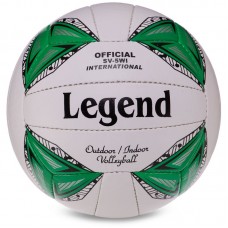 М"яч волейбольний Legend №5 PU білий-зелений, код: VB-3127_G-S52