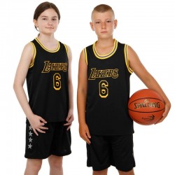 Форма баскетбольна дитяча NB-Sport XL (9-10 років), 135-150см, чорний-жовтий, код: BA-9967_XLBKY
