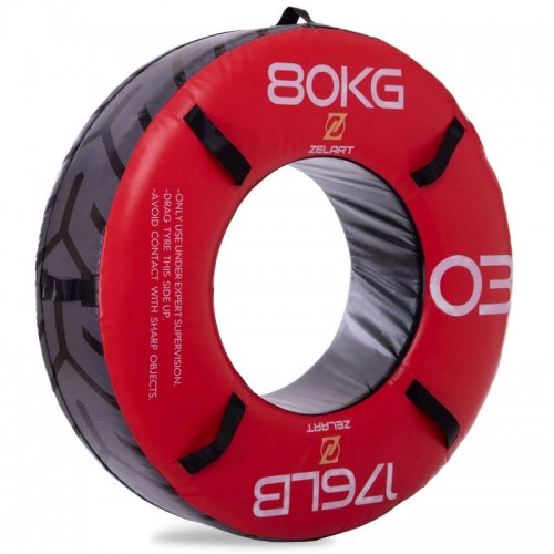 Шина для кроссфіта 80 кг Modern 1220х600х320 мм, червоний, код: FI-2610-80-S52 Шина для кроссфіта 80 кг Modern 1220х600х320 мм, червоний, код: FI-2610-80-S52