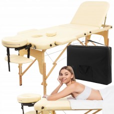Масажний стіл складний 4Fizjo Massage Table+ Wood 2130х600х550-760 мм, бежевий, код: TABLE+W60BEIGE
