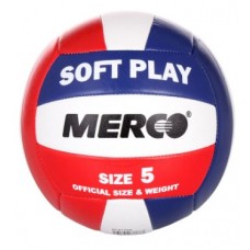 М"яч волейбольний Merco Soft Play volleyball Ball №5, червоний-білий-синій, код: 8591792677683