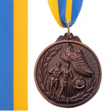 Медаль спортивна зі стрічкою PlayGame Біг бронзова, код: C-7014_B