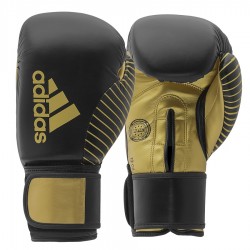 Рукавички з ліцензією Adidas Wako для боксу та кікбоксингу, 12oz, чорно-золотий, код: 15582-874