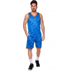 Форма баскетбольна чоловіча PlayGame Lingo Camo 3XL (ріст 175-180), блакитний-помаранчевий, код: LD-8003_3XLNOR