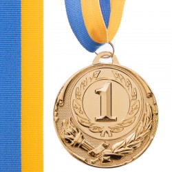 Медаль спортивна зі стрічкою PlayGame Zing золотий, код: C-4329_G