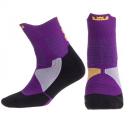 Шкарпетки спортивні для баскетболу PlayGame, розмір 40-45, фіолетовий-чорний-сірий, код: DML7501_VBKGR
