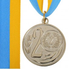 Медаль спортивна зі стрічкою PlayGame Wreath ø5см, срібна, код: C-1489-5_S