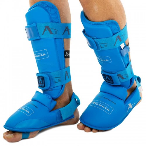 Захист гомілки та стопи для єдиноборств Araza, розмір L, синій, код: BO-1252_LBL