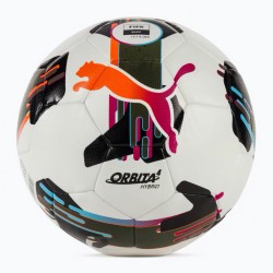 М"яч футбольний Puma Orbita 4 HYB (FIFA Basic) №5, білий-чорний-болотний, код: 4067981499212