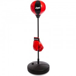 Боксерський набір дитячий Izon діаметр 220 мм, червоний-чорний, код: BO-1524 Боксерський набір дитячий Izon діаметр 220 мм, червоний-чорний, код: BO-1524