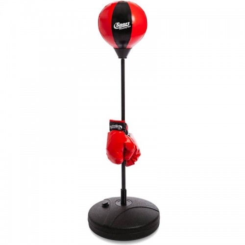 Боксерський набір дитячий Izon діаметр 220 мм, червоний-чорний, код: BO-1524