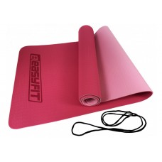 Килимок для йоги та фітнесу EasyFit TPE+TC двошаровий 1830х610х6 мм, світло-рожевий, код: EF-1924-PP-EF