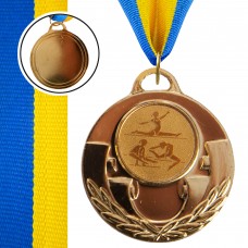 Медаль спортивна зі стрічкою PlayGame Aim Художня гімнастика золота, код: C-4846-0073_G