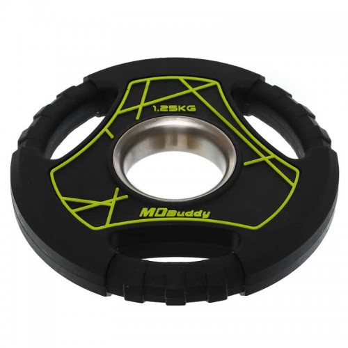 Диски поліуретанові MD Buddy 1,25кг, чорний, код: TA-9647-1_25-S52 Диски поліуретанові MD Buddy 1,25кг, чорний, код: TA-9647-1_25-S52