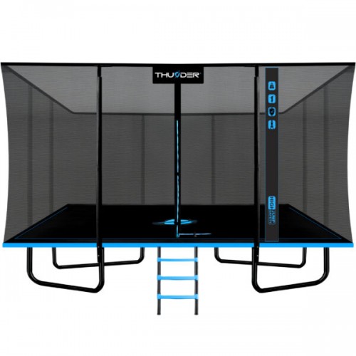 Садовий батут Thunder Outside Phenom 11FT*16FT (335×487 см), чорний-блакитний, код: Outside PHENOM 11FTX16FT-IN