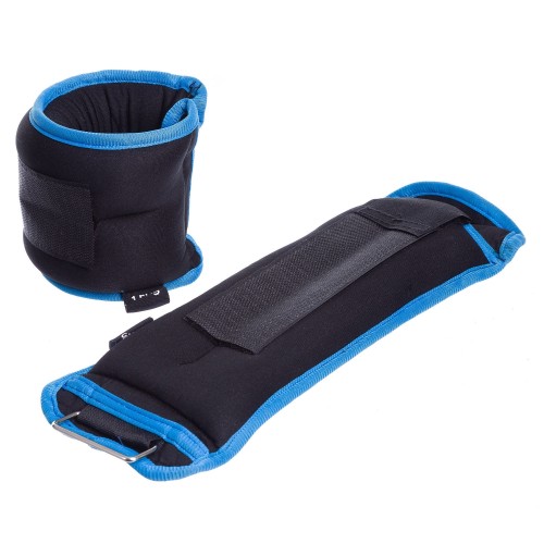 Обважнювачі-манжети для рук і ніг FitGo 2x1,5 кг, чорний-синій, код: FI-1302-3_BKBL