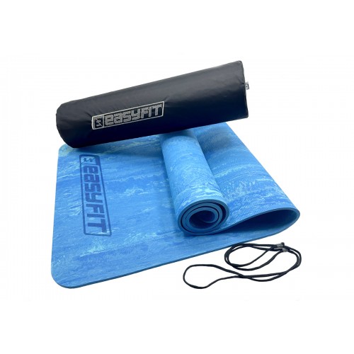 Килимок для йоги та фітнеса + чохол EasyFit PER Premium Mat 1830х610х8 мм, синій, код: EF-1930s-1-BL-EF