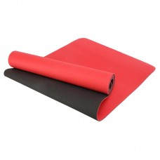 Килимок для йоги та фітнесу FitGo TPE двошаровий 1830x610x6мм, червоний-чорний, код: FI-3046-650_RBK Килимок для йоги та фітнесу FitGo TPE двошаровий 1830x610x6мм, червоний-чорний, код: FI-3046-650_RBK