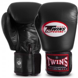 Рукавички боксерські шкіряні Twins 10 унцій, чорний, код: BGVL3_10BK