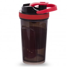 Шейкер для спортивного харчування FitGo Top Shaker Bottle 500 мл чорний-червоний, код: FI-1869_R
