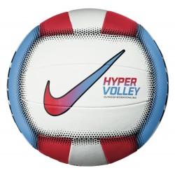 М"яч волейбольний Nike Hypervolley 18P №5, білий-блакитний-червоний, код: 887791358387