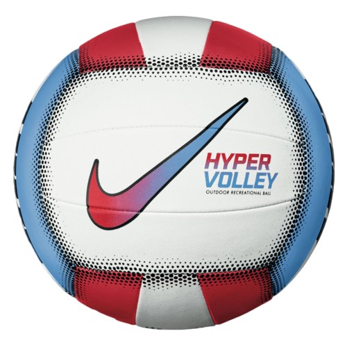 М"яч волейбольний Nike Hypervolley 18P №5, білий-блакитний-червоний, код: 887791358387