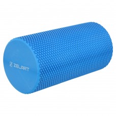 Ролер масажний циліндр цільний Zelart 300 мм, синій, код: FI-7692-30