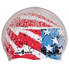 Шапочка для плавання MadWave USA синій-червоний, код: M055303001W-S52