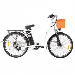 Електровелосипед міський DYU C6 (350 Вт; 12,5 А/год; 36 В), колеса 26", з ручкою газу, білий, код: DYU-C6-white