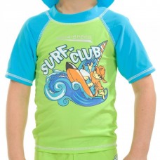 Футболка сонцезахисний для хлопців Aqua Speed Surf-Club T-Shirt 2020, зріст 122см, 7-8 років, зелений-блакитний, код: 5908217620293
