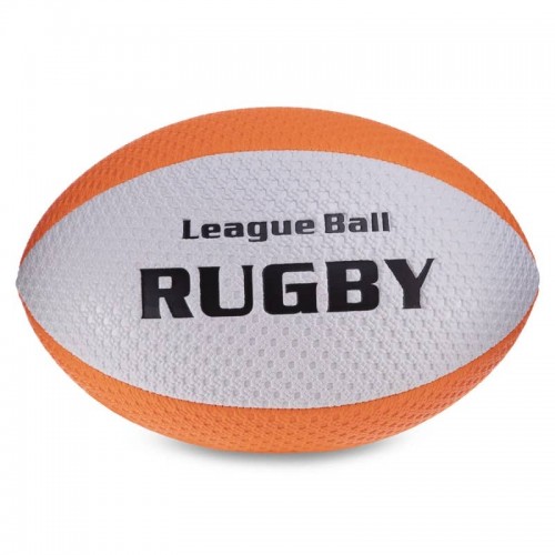 М"яч для регбі PlayGame Rugby Liga ball №9 білий-помаранчевий, код: RG-0391_WOR-S52