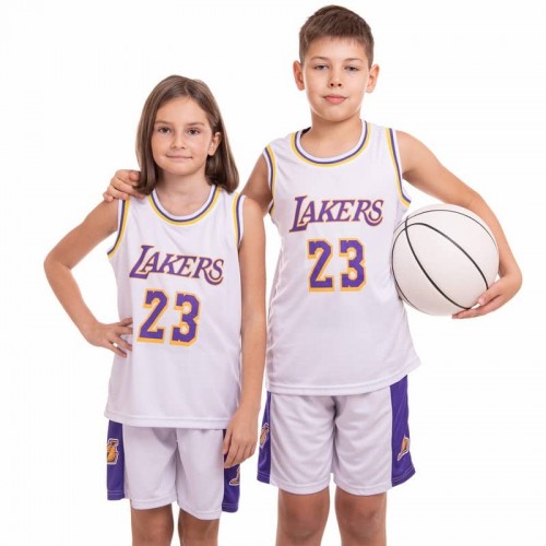 Форма баскетбольна підліткова NB-Sport NBA Lakers 2XL (16-18 років), ріст 160-165см, білий-фіолетовий, код: BA-0563_2XLWV