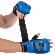 Рукавички гібридні для єдиноборств ММА UFC True ThaiI XL, синій, код: BO-0487_XLBL