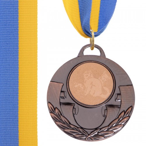 Медаль спортивна зі стрічкою PlayGame Aim Кішки бронзова, код: C-4846-0061_B