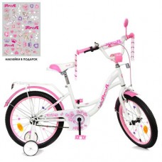 Велосипед дитячий Profi Kids Butterfly d=18, біло-рожевий, код: Y1825-MP