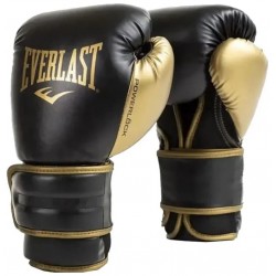 Боксерські рукавиці Everlast Powerlock 2R Trainibg Glove 14 унцій, чорний-золотий, код: 009283611989