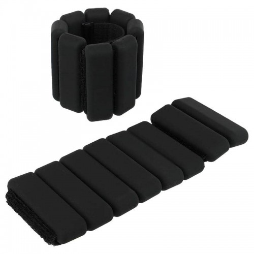 Обтяжувачі-браслети для рук ніг з силіконовим покриттям FitGo 2x0,5кг, чорний, код: FI-0709_BK