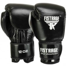 Боксерські рукавиці шкіряні Fistrage 14 унцій, чорний, код: VL-5561_14BK