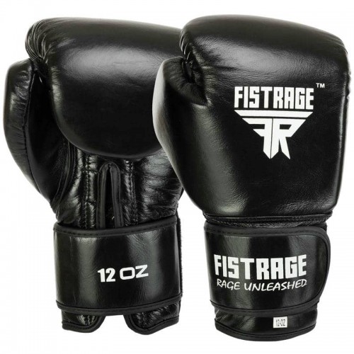 Боксерські рукавиці шкіряні Fistrage 14 унцій, чорний, код: VL-5561_14BK