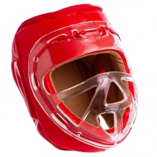 Шолом для єдиноборств шкіряний з прозорою маскою Twins Steel Frame M, червоний, код: MA-1427_MR