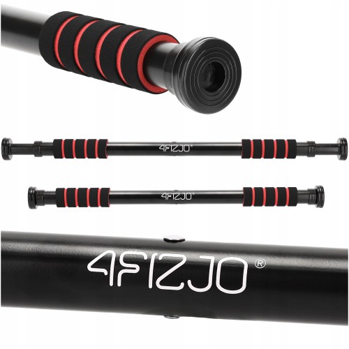 Турнік розсувний 4Fizjo Basic 61.5-100 см, чорний-червоний, код: P-5905973402712